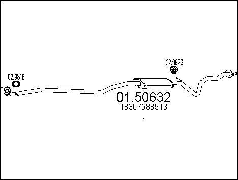 MTS 01.50632 - Середній глушник вихлопних газів autocars.com.ua