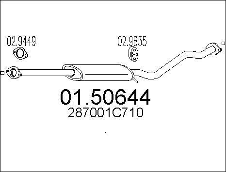 MTS 01.50644 - Середній глушник вихлопних газів autocars.com.ua