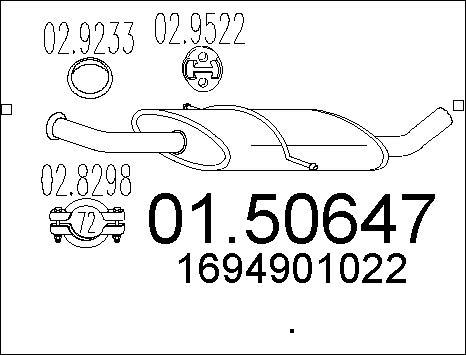 MTS 01.50647 - Середній глушник вихлопних газів autocars.com.ua