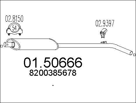 MTS 01.50666 - Середній глушник вихлопних газів autocars.com.ua