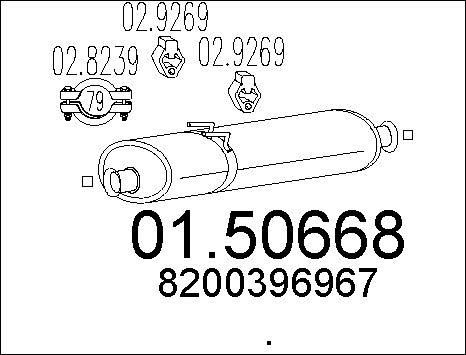 MTS 01.50668 - Середній глушник вихлопних газів autocars.com.ua