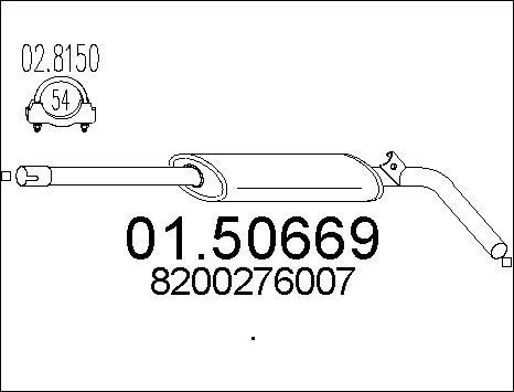 MTS 01.50669 - Середній глушник вихлопних газів autocars.com.ua