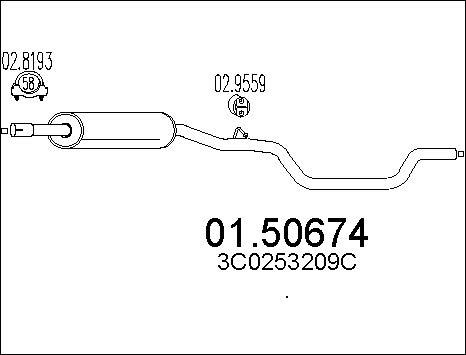 MTS 01.50674 - Середній глушник вихлопних газів autocars.com.ua