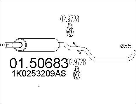 MTS 01.50683 - Середній глушник вихлопних газів autocars.com.ua