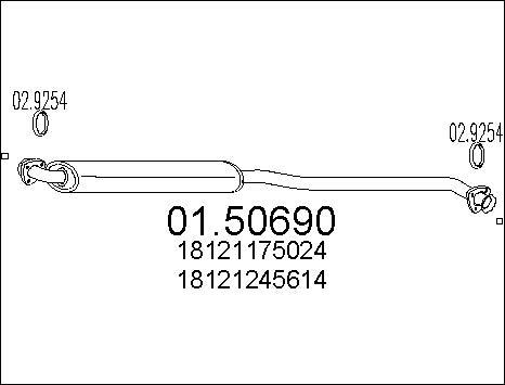 MTS 01.50690 - Середній глушник вихлопних газів autocars.com.ua