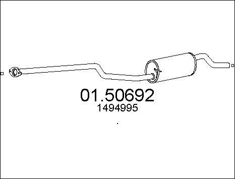 MTS 01.50692 - Середній глушник вихлопних газів autocars.com.ua