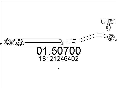 MTS 01.50700 - Середній глушник вихлопних газів autocars.com.ua