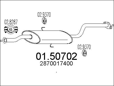 MTS 01.50702 - Середній глушник вихлопних газів autocars.com.ua
