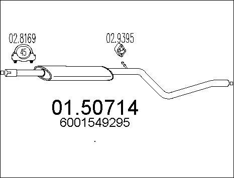 MTS 01.50714 - Середній глушник вихлопних газів autocars.com.ua