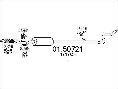 MTS 01.50721 - Середній глушник вихлопних газів autocars.com.ua