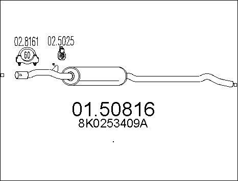 MTS 01.50816 - Середній глушник вихлопних газів autocars.com.ua