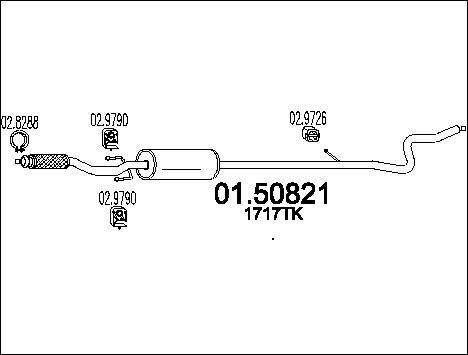 MTS 01.50821 - Средний глушитель выхлопных газов avtokuzovplus.com.ua