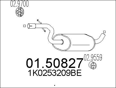 MTS 01.50827 - Середній глушник вихлопних газів autocars.com.ua
