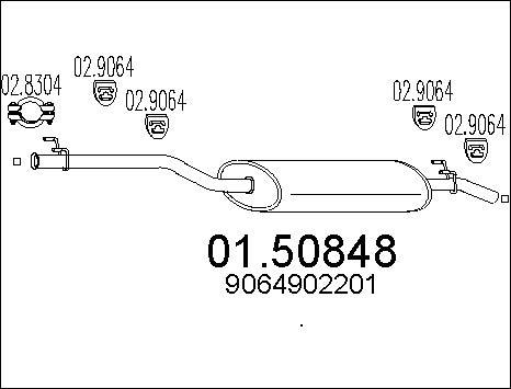 MTS 01.50848 - Середній глушник вихлопних газів autocars.com.ua