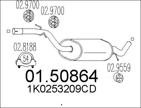 MTS 01.50864 - Середній глушник вихлопних газів autocars.com.ua