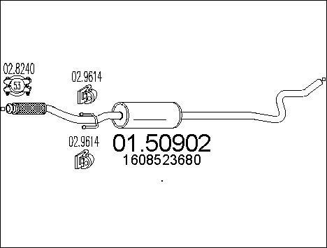 MTS 01.50902 - Середній глушник вихлопних газів autocars.com.ua