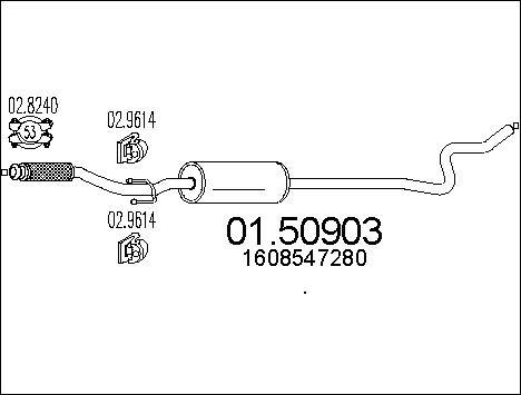 MTS 01.50903 - Середній глушник вихлопних газів autocars.com.ua