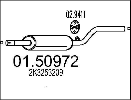 MTS 01.50972 - Середній глушник вихлопних газів autocars.com.ua