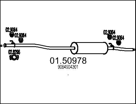 MTS 01.50978 - Середній глушник вихлопних газів autocars.com.ua