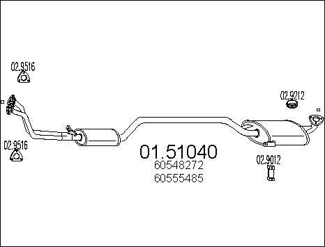 MTS 01.51040 - Середній глушник вихлопних газів autocars.com.ua
