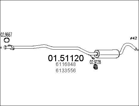 MTS 01.51120 - Середній глушник вихлопних газів autocars.com.ua