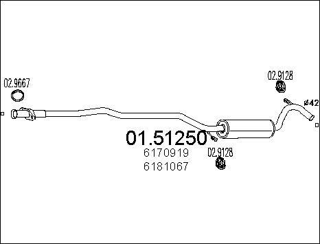 MTS 01.51250 - Середній глушник вихлопних газів autocars.com.ua