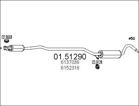 MTS 01.51290 - Середній глушник вихлопних газів autocars.com.ua