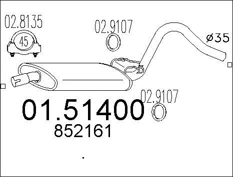 MTS 01.51400 - Середній глушник вихлопних газів autocars.com.ua