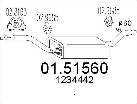 MTS 01.51560 - Середній глушник вихлопних газів autocars.com.ua