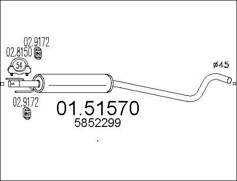 MTS 01.51570 - Середній глушник вихлопних газів autocars.com.ua
