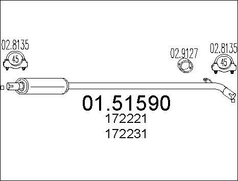 MTS 01.51590 - Середній глушник вихлопних газів autocars.com.ua
