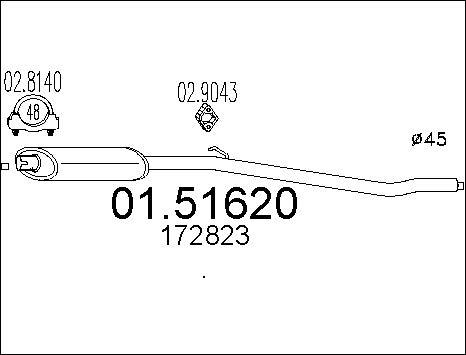 MTS 01.51620 - Середній глушник вихлопних газів autocars.com.ua