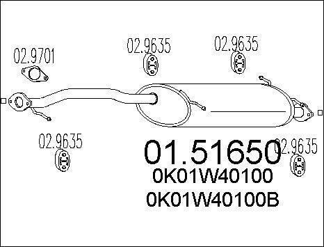 MTS 01.51650 - Середній глушник вихлопних газів autocars.com.ua