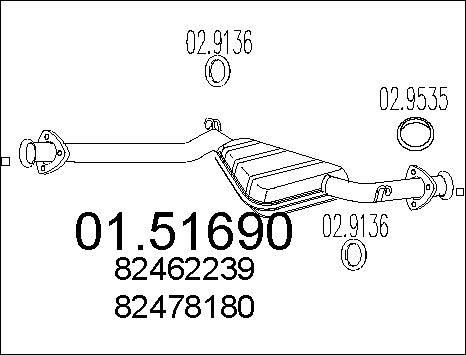 MTS 01.51690 - Середній глушник вихлопних газів autocars.com.ua
