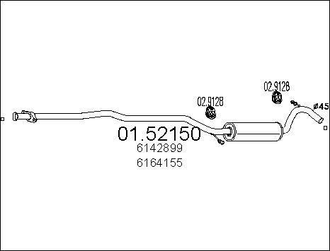 MTS 01.52150 - Середній глушник вихлопних газів autocars.com.ua