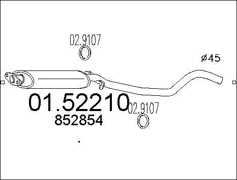 MTS 01.52210 - Середній глушник вихлопних газів autocars.com.ua