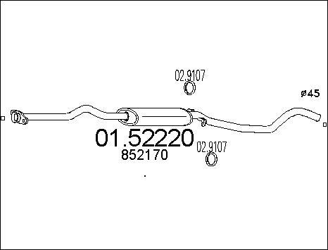MTS 01.52220 - Середній глушник вихлопних газів autocars.com.ua