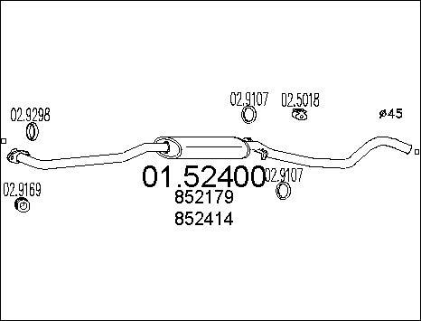 MTS 01.52400 - Середній глушник вихлопних газів autocars.com.ua