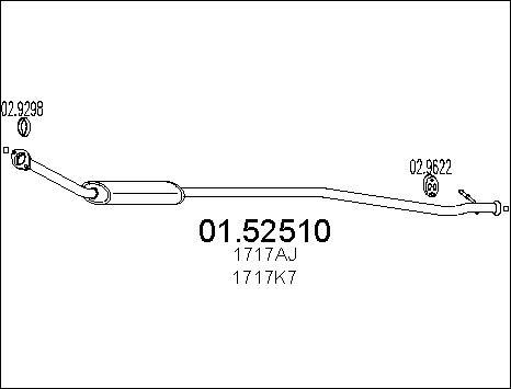 MTS 01.52510 - Середній глушник вихлопних газів autocars.com.ua