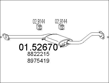 MTS 01.52670 - Середній глушник вихлопних газів autocars.com.ua