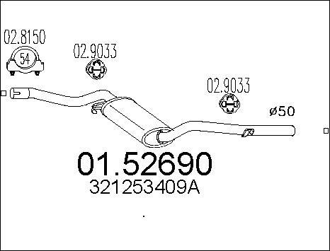 MTS 01.52690 - Середній глушник вихлопних газів autocars.com.ua