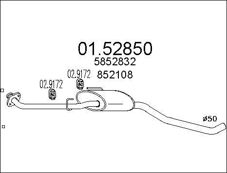 MTS 01.52850 - Середній глушник вихлопних газів autocars.com.ua