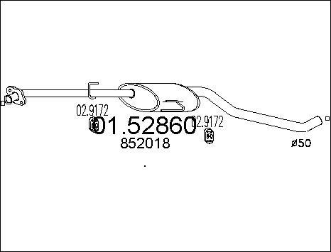 MTS 01.52860 - Середній глушник вихлопних газів autocars.com.ua