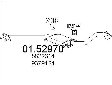 MTS 01.52970 - Середній глушник вихлопних газів autocars.com.ua