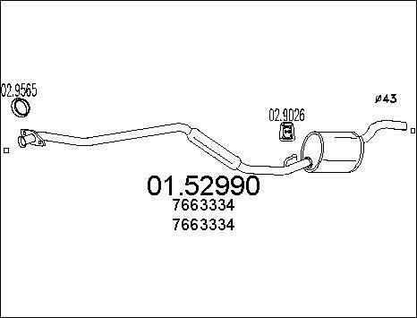 MTS 01.52990 - Середній глушник вихлопних газів autocars.com.ua