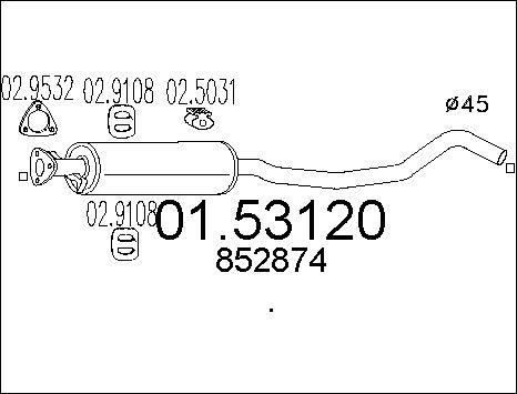MTS 01.53120 - Середній глушник вихлопних газів autocars.com.ua