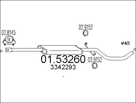 MTS 01.53260 - Середній глушник вихлопних газів autocars.com.ua