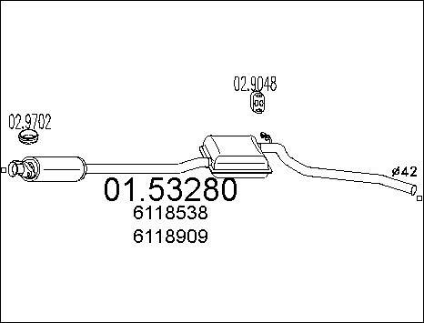 MTS 01.53280 - Середній глушник вихлопних газів autocars.com.ua