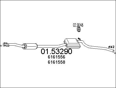 MTS 01.53290 - Середній глушник вихлопних газів autocars.com.ua