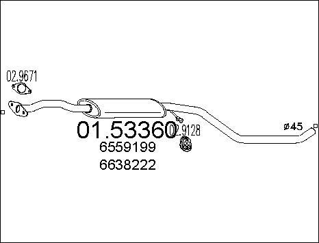 MTS 01.53360 - Средний глушитель выхлопных газов avtokuzovplus.com.ua
